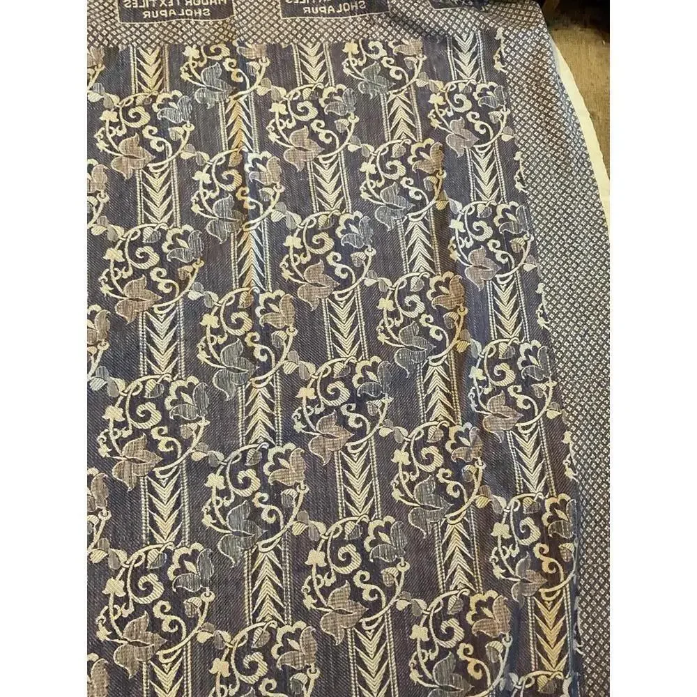 Madhur Textiles Sholapur Traditional Handwoven Fabric 50” X 86” Signed